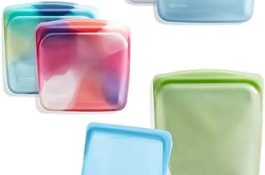 Stasher Reusable Silicone Storage Bag, Food Storage Container, Microwave and Dishwasher Safe, Leak-free, Bundle 6-Pack, Tie Dye